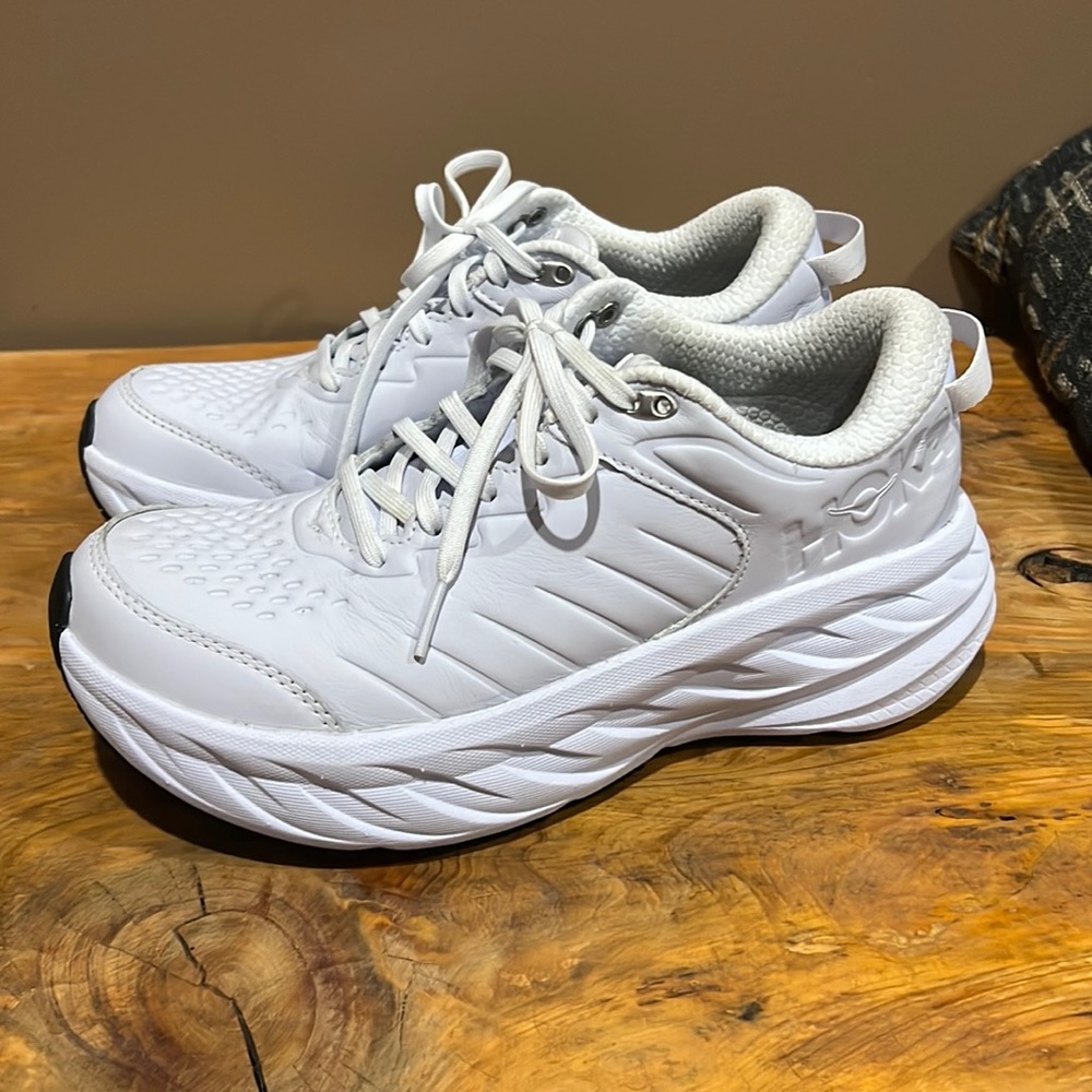 ALL WHITE HOKAS!!